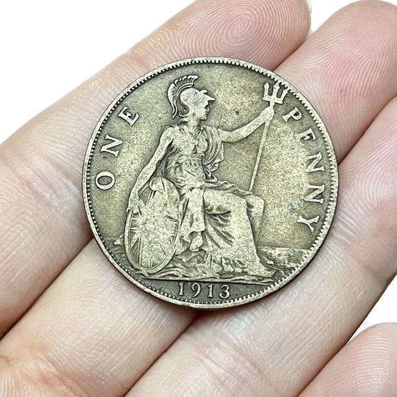 🎈$10 add on - 1913 ONE PENNY - George V - Picture 1 of 6